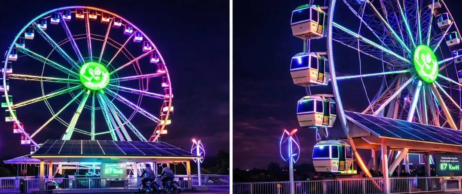 Exposition grande roue nocturne marche de noel