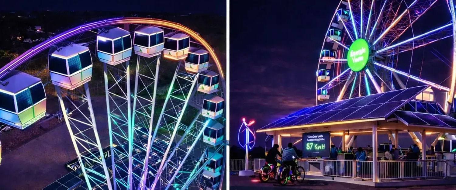 Exposition grande roue nocturne marche de noel en suisse